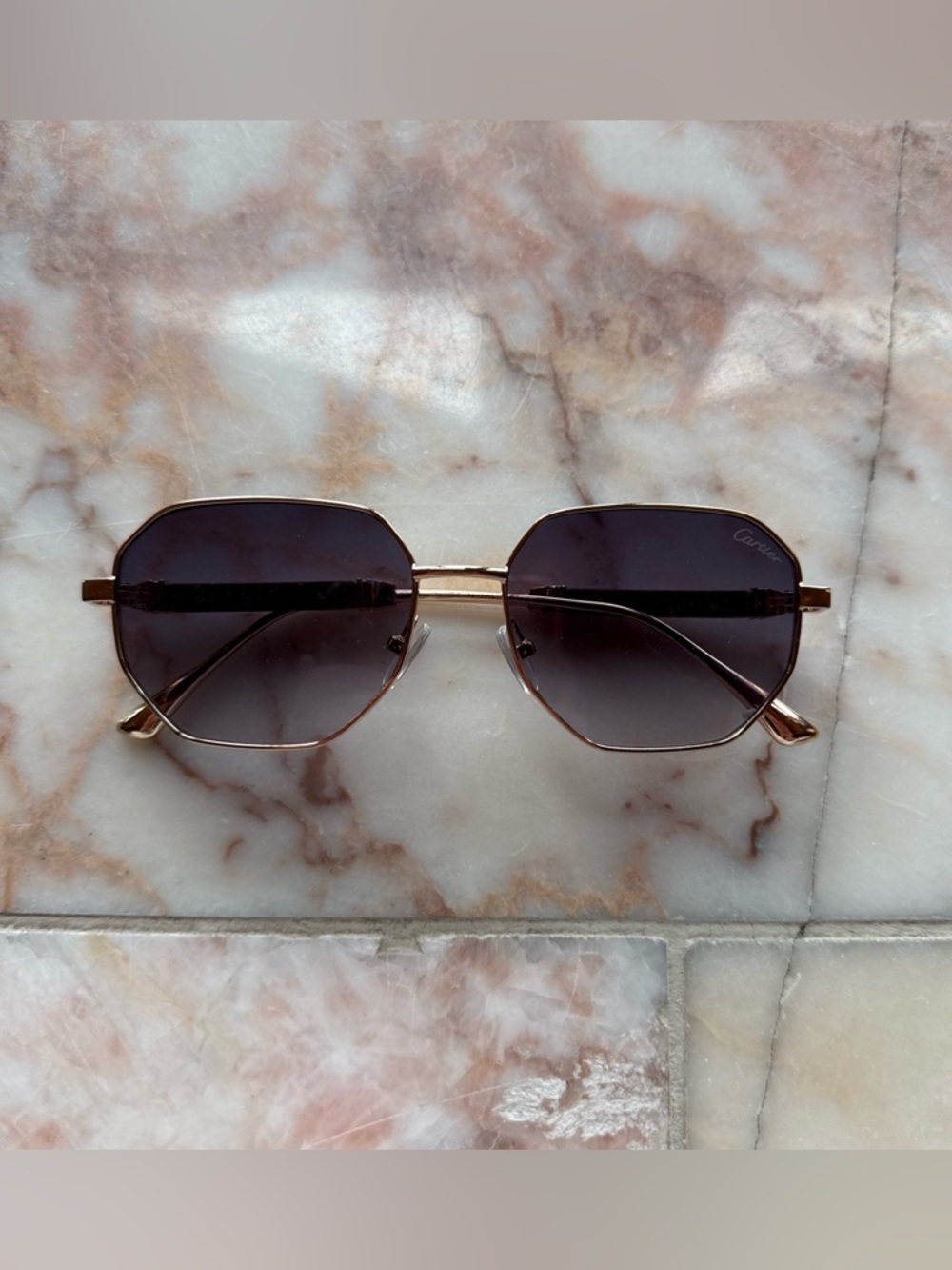 Gold Frame Brown Gradient Women's Sunglasses
